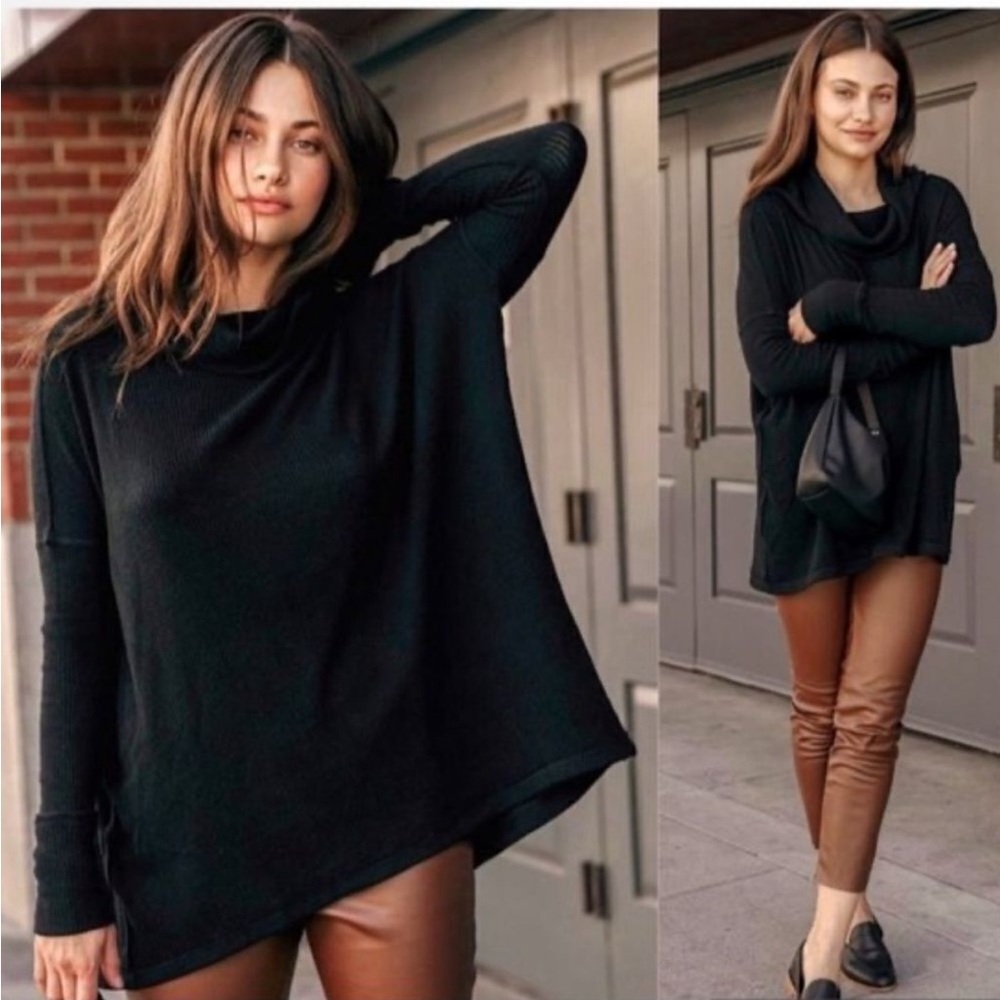 Free People Juicy Cowl Neck Oversized Tunic Top, 30” P2P NWT Size Small